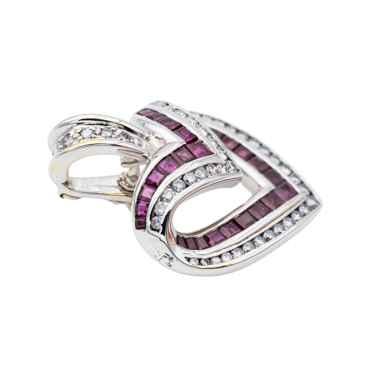 Pendentif Or blanc Diamant, Rubis – Image 4