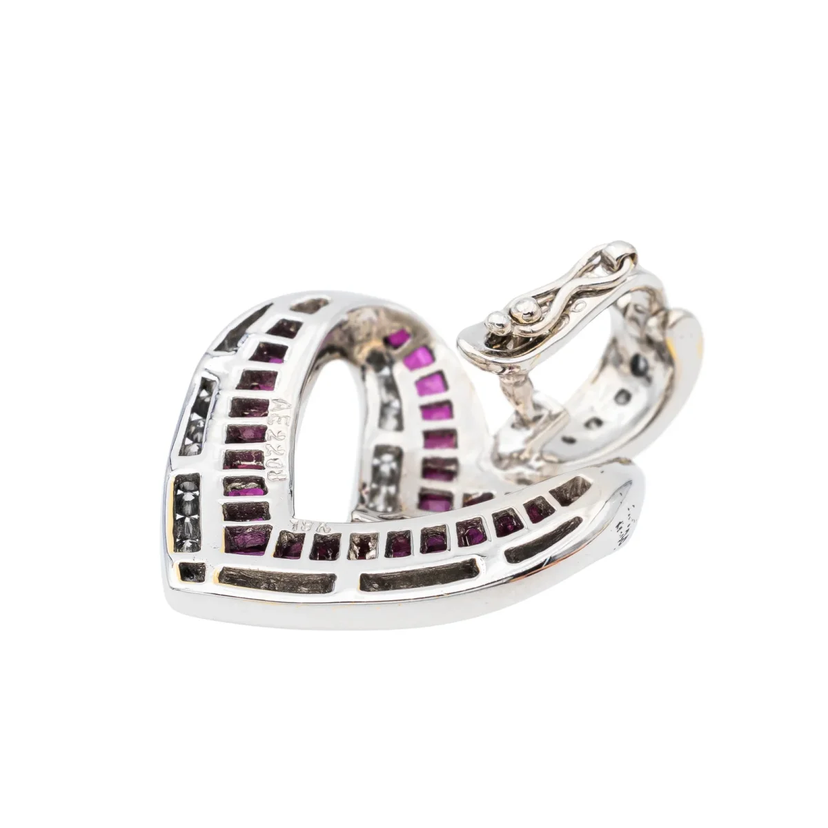 Pendentif Or blanc Diamant, Rubis – Image 5