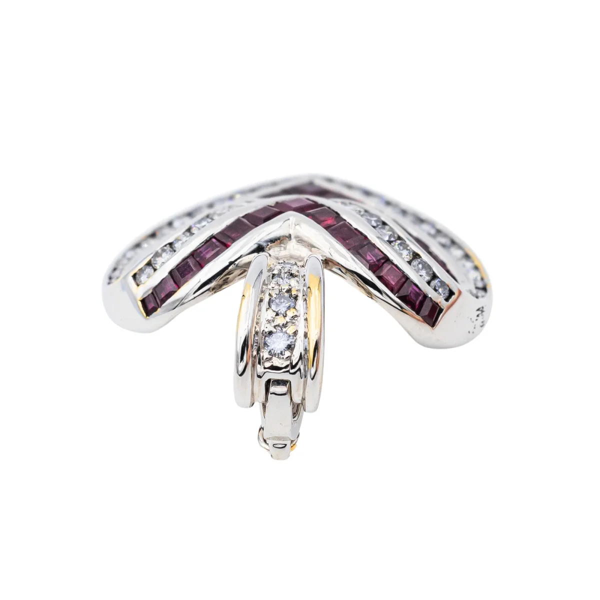 Pendentif Or blanc Diamant, Rubis – Image 7