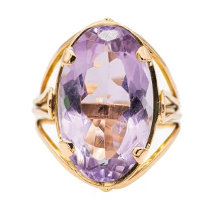 Bague Cocktail Or rose Améthyste