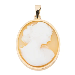 Pendentif Camée Or jaune Coquille