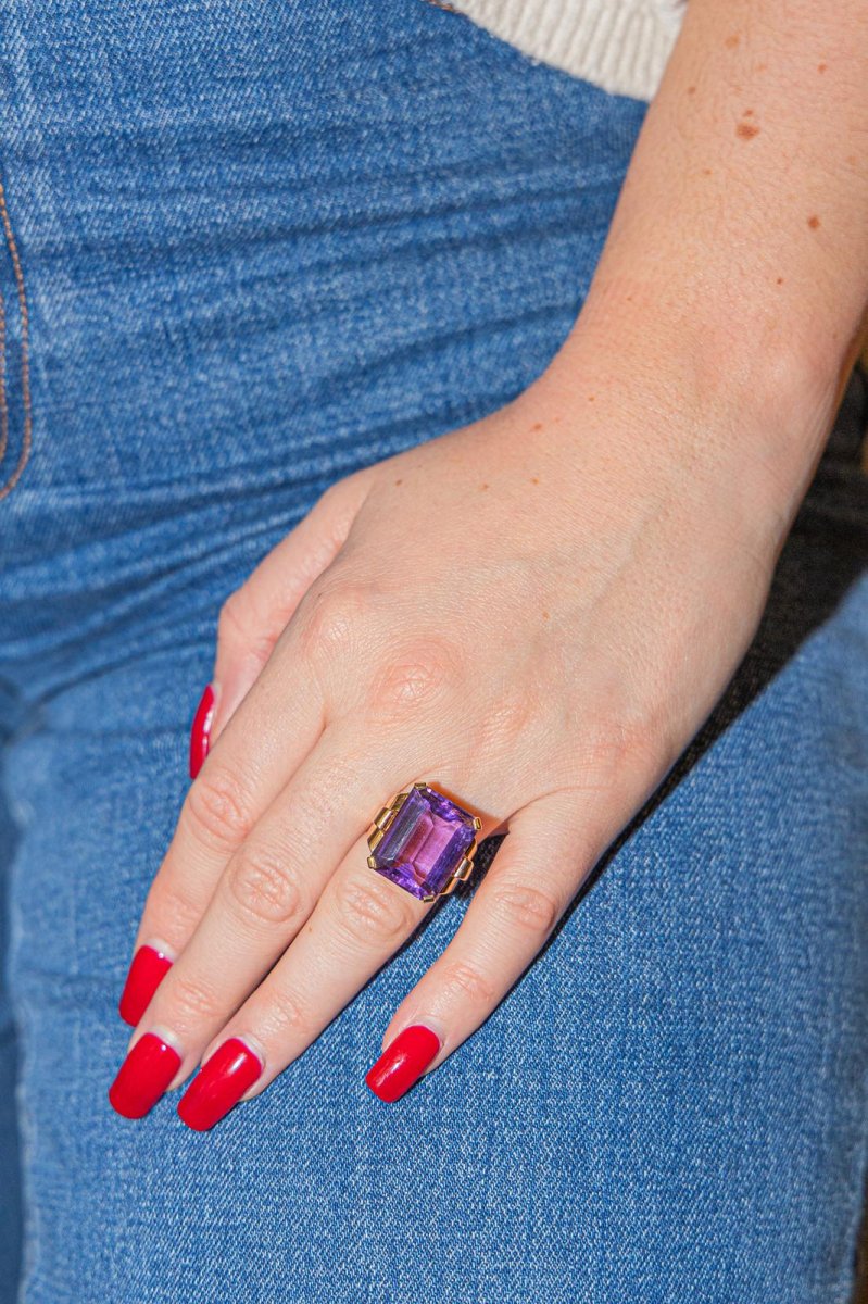 Bague Or rose Améthyste – Image 3