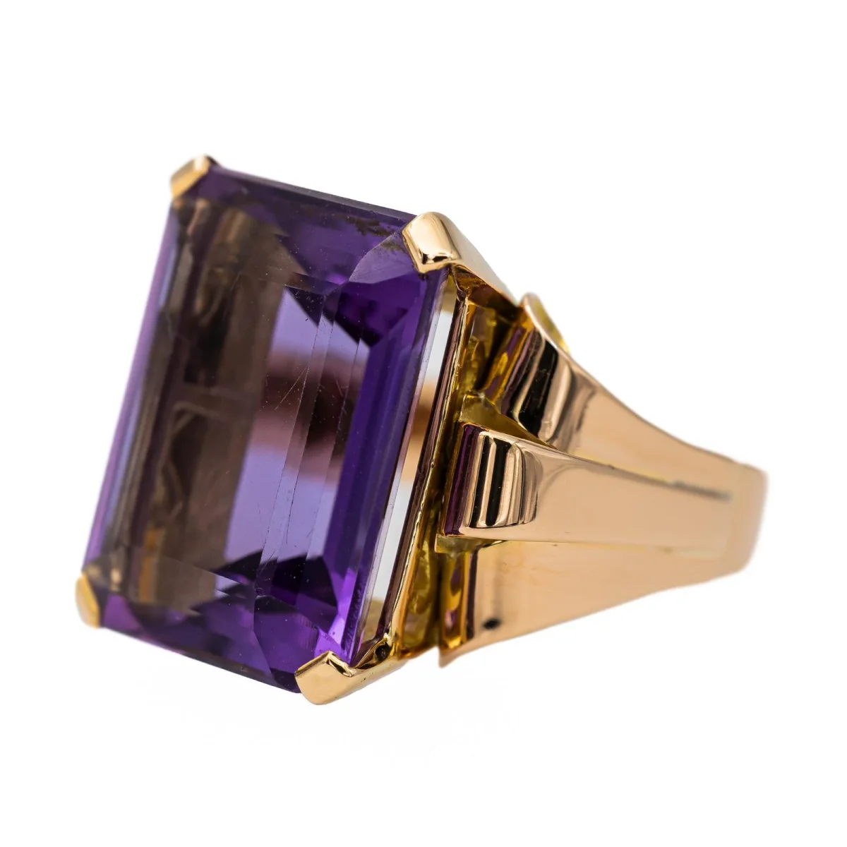 Bague Or rose Améthyste – Image 4