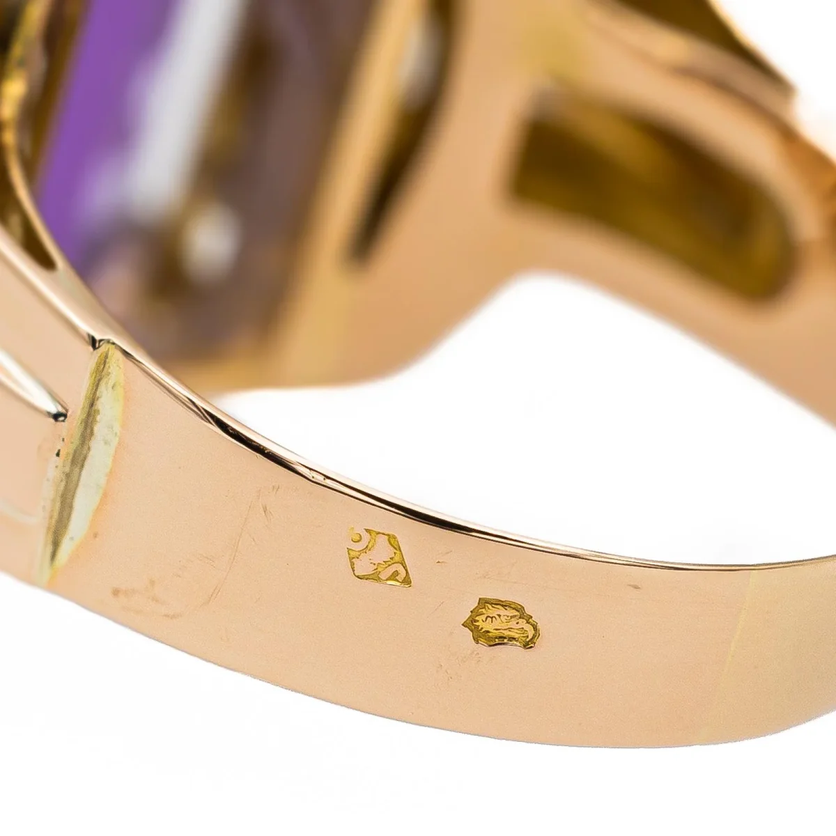 Bague Or rose Améthyste – Image 7
