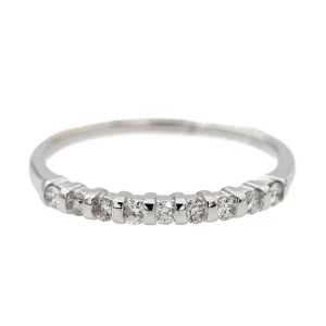 Bague Demi alliance Or blanc Diamant
