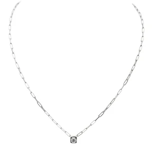 Dinh van Collier Solitaire Le cube Or blanc Diamant