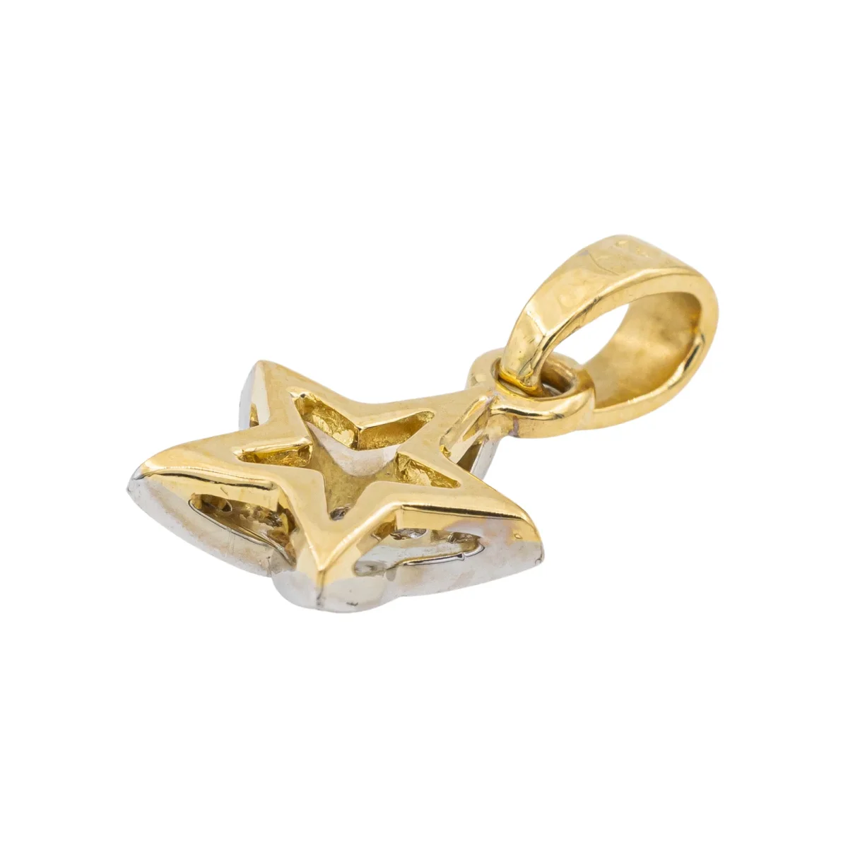 Pendentif Etoile Or blanc, Or jaune Diamant – Image 6