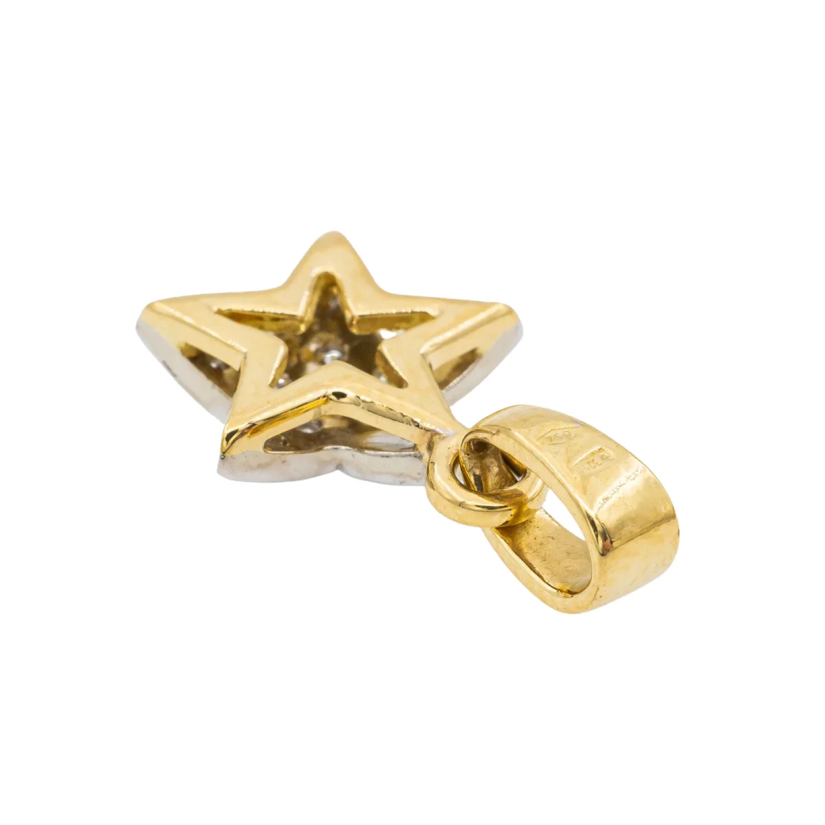 Pendentif Etoile Or blanc, Or jaune Diamant – Image 8