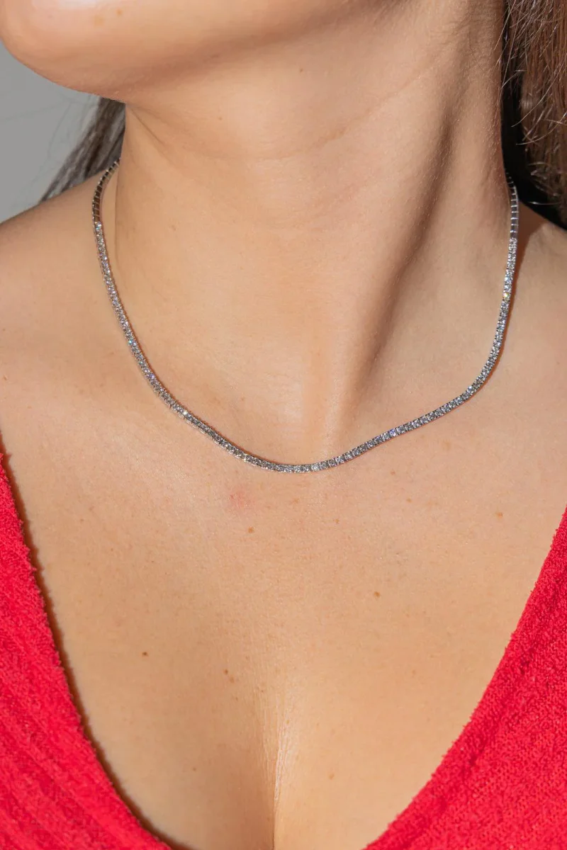 Collier Rivière Or blanc Diamant – Image 3