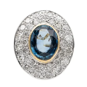 Bague Pompadour Or jaune, Or blanc Saphir, Diamant