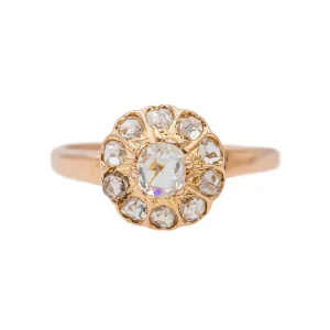 Bague Marguerite Or rose Diamant