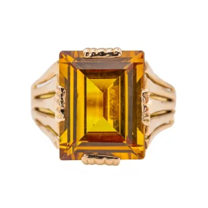 Bague Cocktail Or rose Citrine