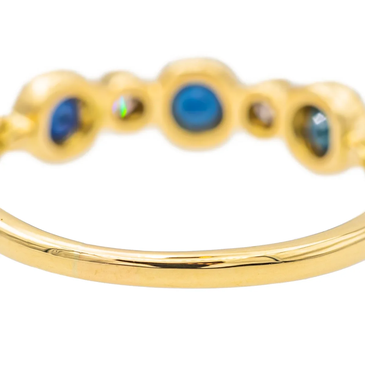 Bague Alliance Or jaune Saphir, Diamant – Image 7