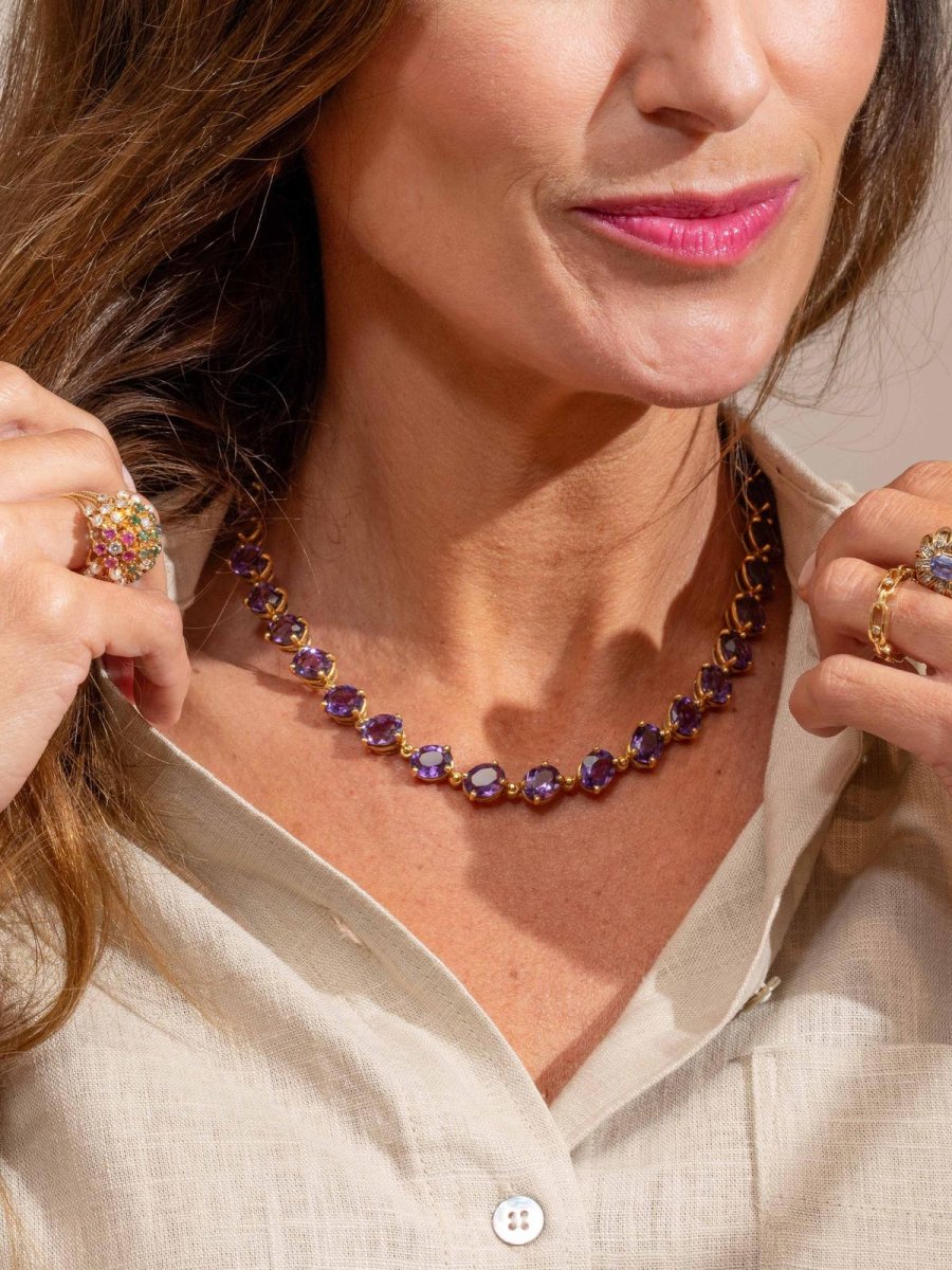 Collier Rivière Or jaune Améthyste – Image 3