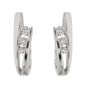 Boucles d'oreilles Créoles Or blanc Diamant