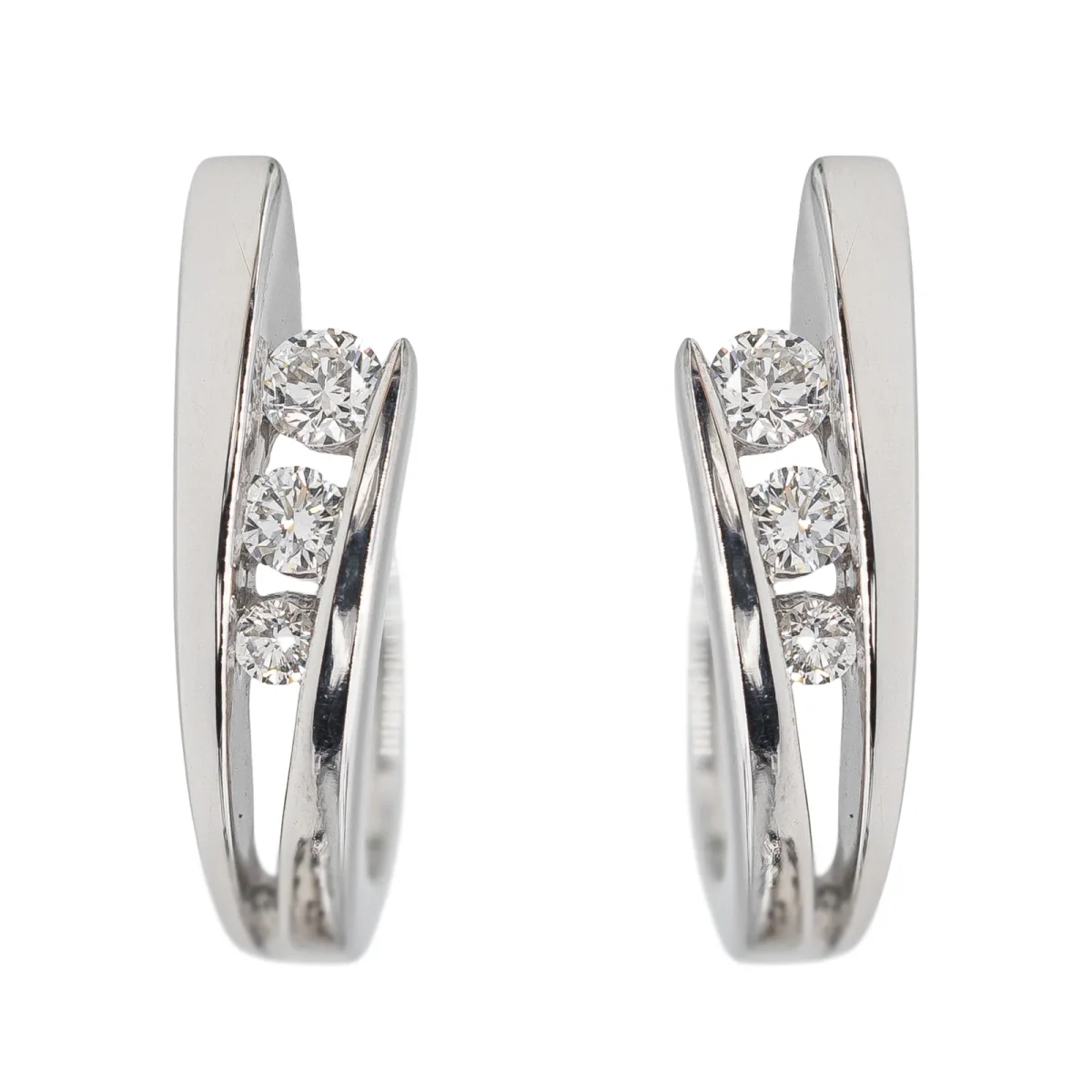 Boucles d'oreilles Créoles Or blanc Diamant