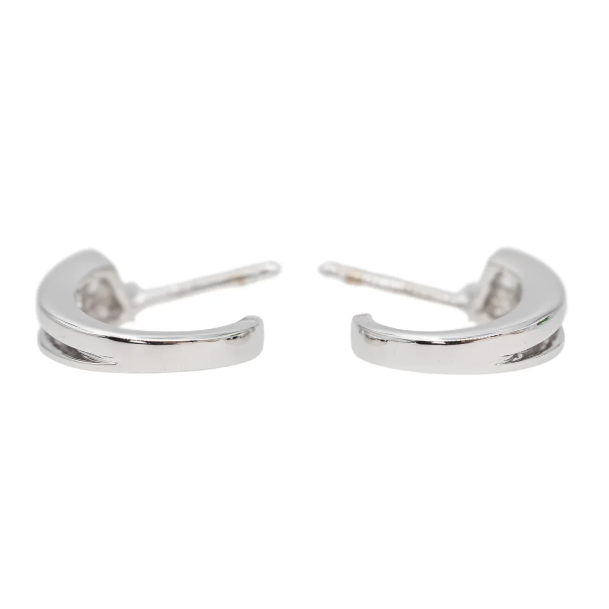 Boucles d'oreilles Créoles Or blanc Diamant – Image 5
