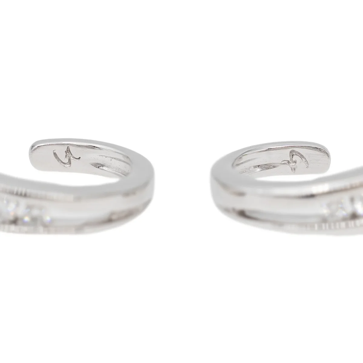 Boucles d'oreilles Créoles Or blanc Diamant – Image 9