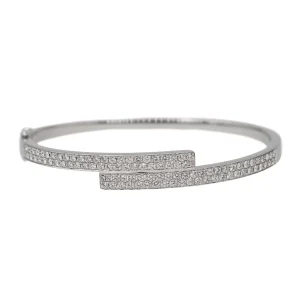 Bracelet Jonc Or blanc Diamant