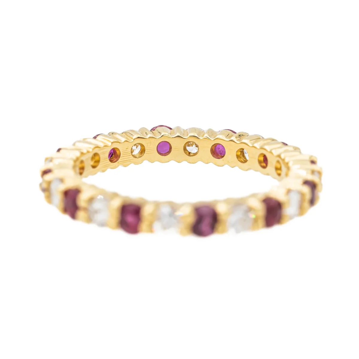 Bague Alliance américaine Or jaune Diamant, Rubis – Image 6