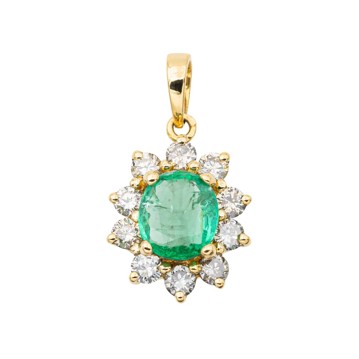 Pendentif Pompadour Or jaune Emeraude, Diamant – Image 2