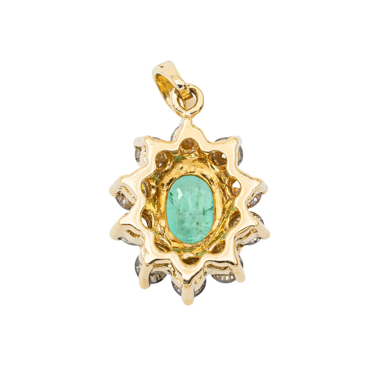 Pendentif Pompadour Or jaune Emeraude, Diamant – Image 3
