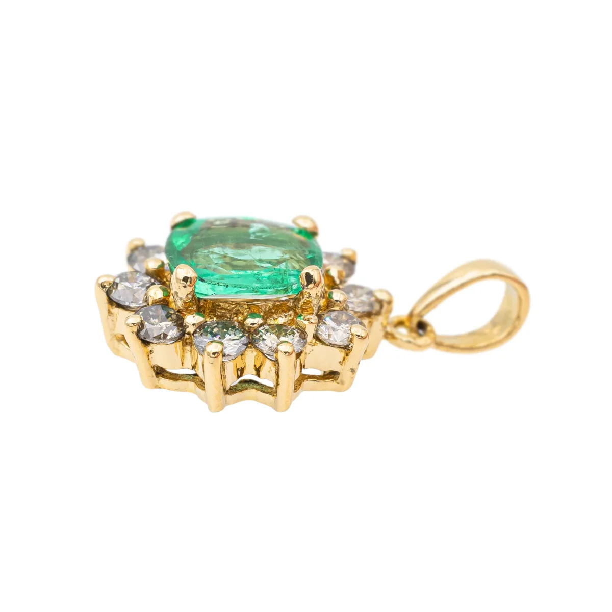 Pendentif Pompadour Or jaune Emeraude, Diamant – Image 5