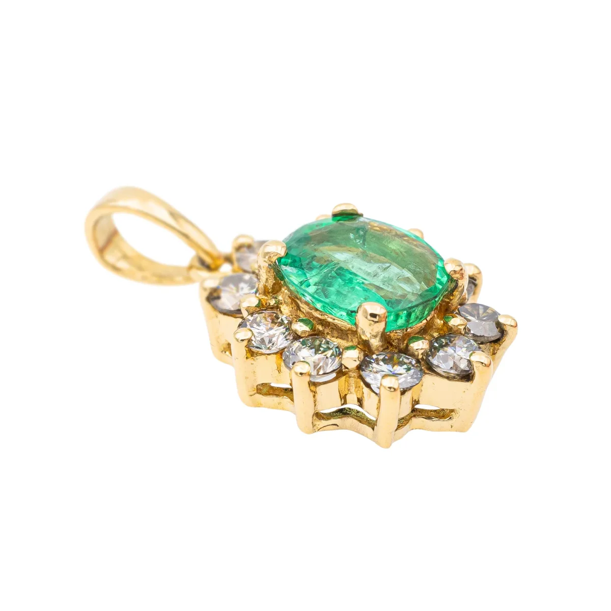 Pendentif Pompadour Or jaune Emeraude, Diamant – Image 6