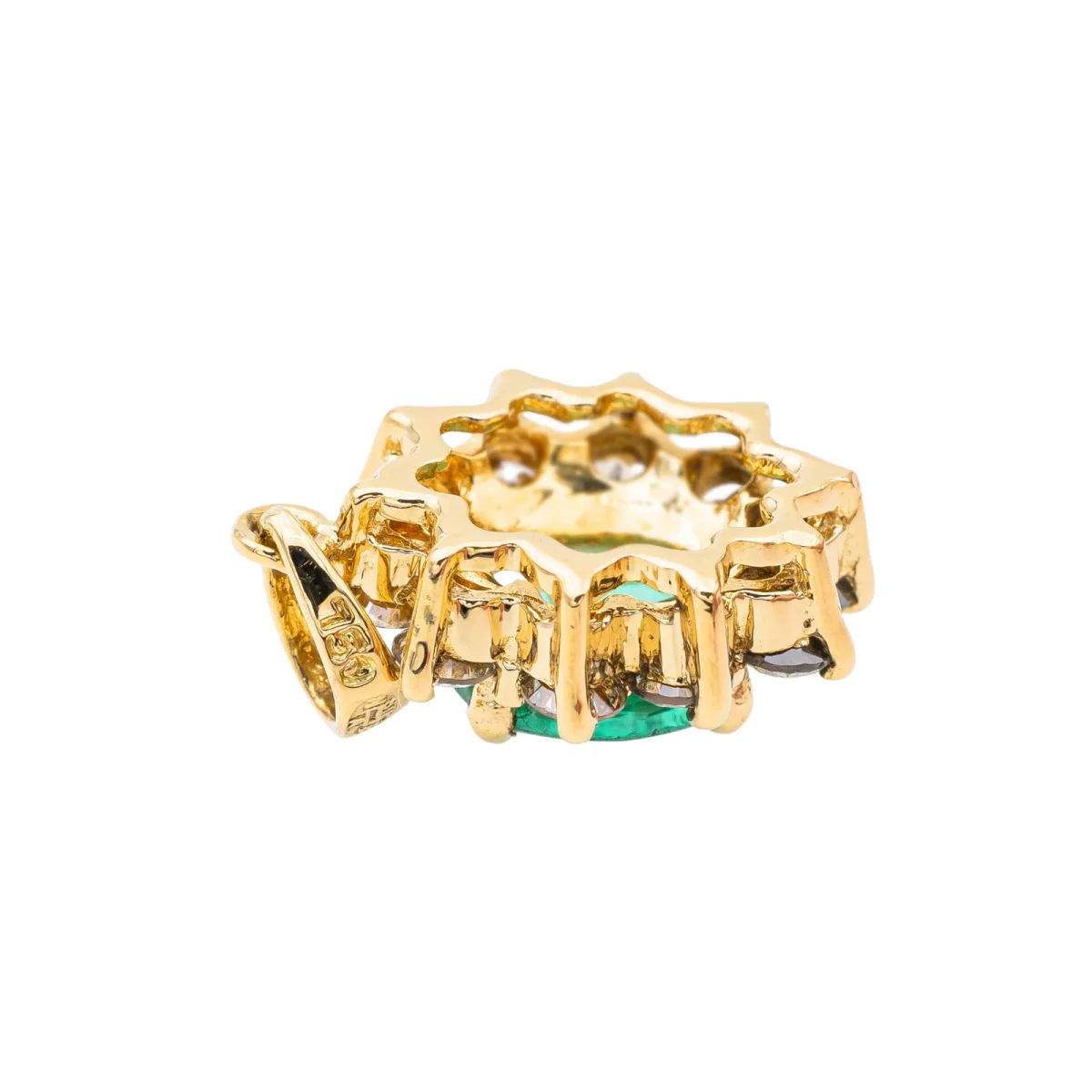 Pendentif Pompadour Or jaune Emeraude, Diamant – Image 7