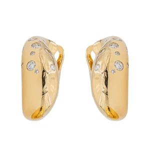 Fred Boucles d'oreilles Créoles Mouvementée Or jaune Diamant