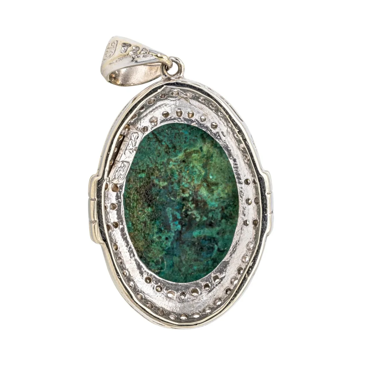 Pendentif Or blanc Chrysocolle, Diamant – Image 5