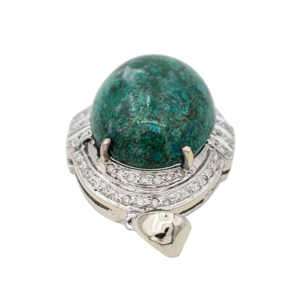 Pendentif Or blanc Chrysocolle, Diamant – Image 7