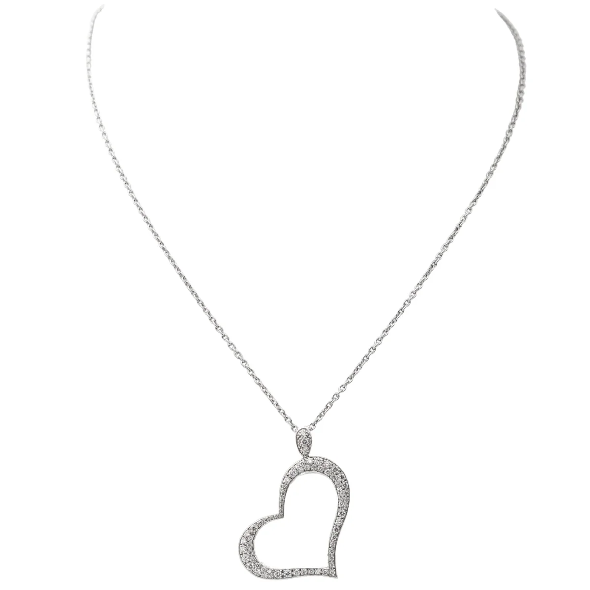 Piaget Collier Cœur Or blanc Diamant