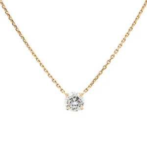 Collier Solitaire Or rose Diamant