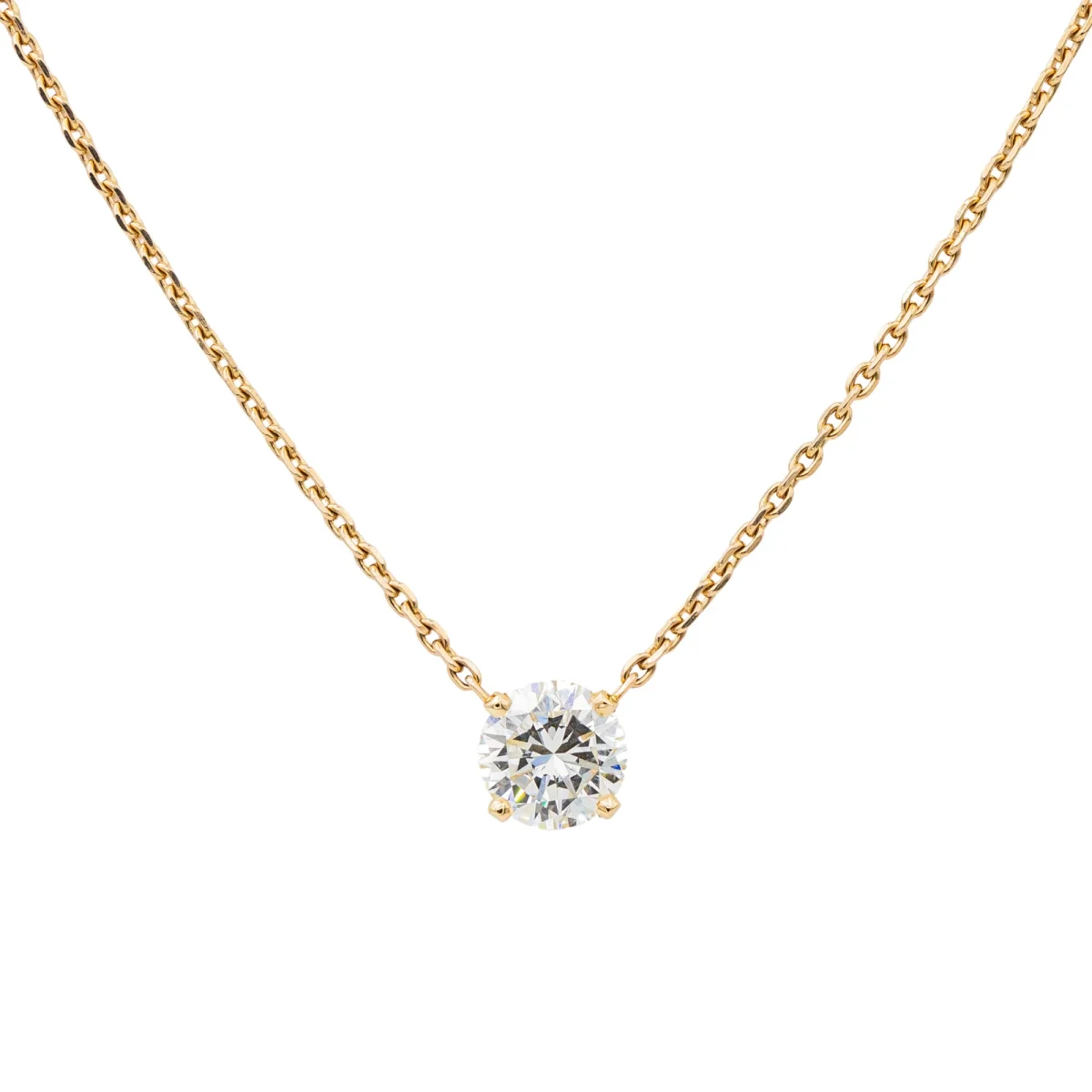 Collier Solitaire Or rose Diamant