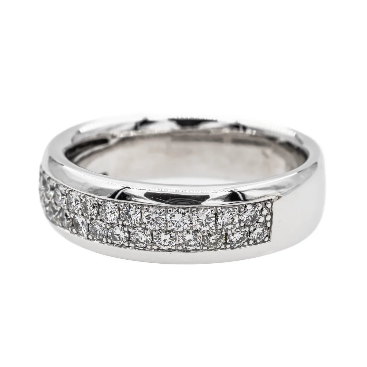 Bague Alliance Or blanc Diamant – Image 4