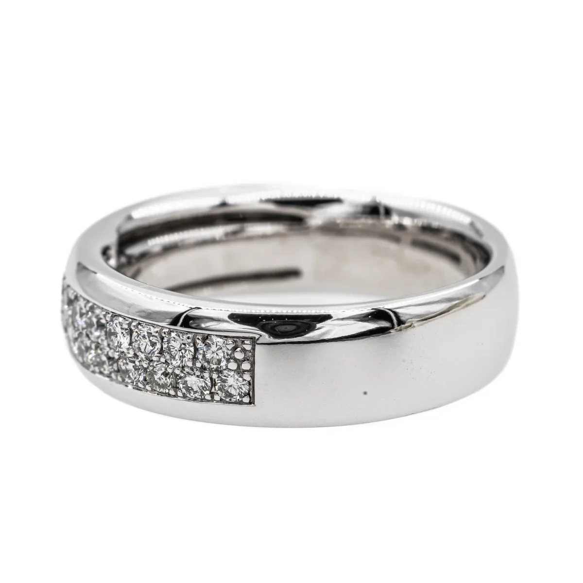 Bague Alliance Or blanc Diamant – Image 5