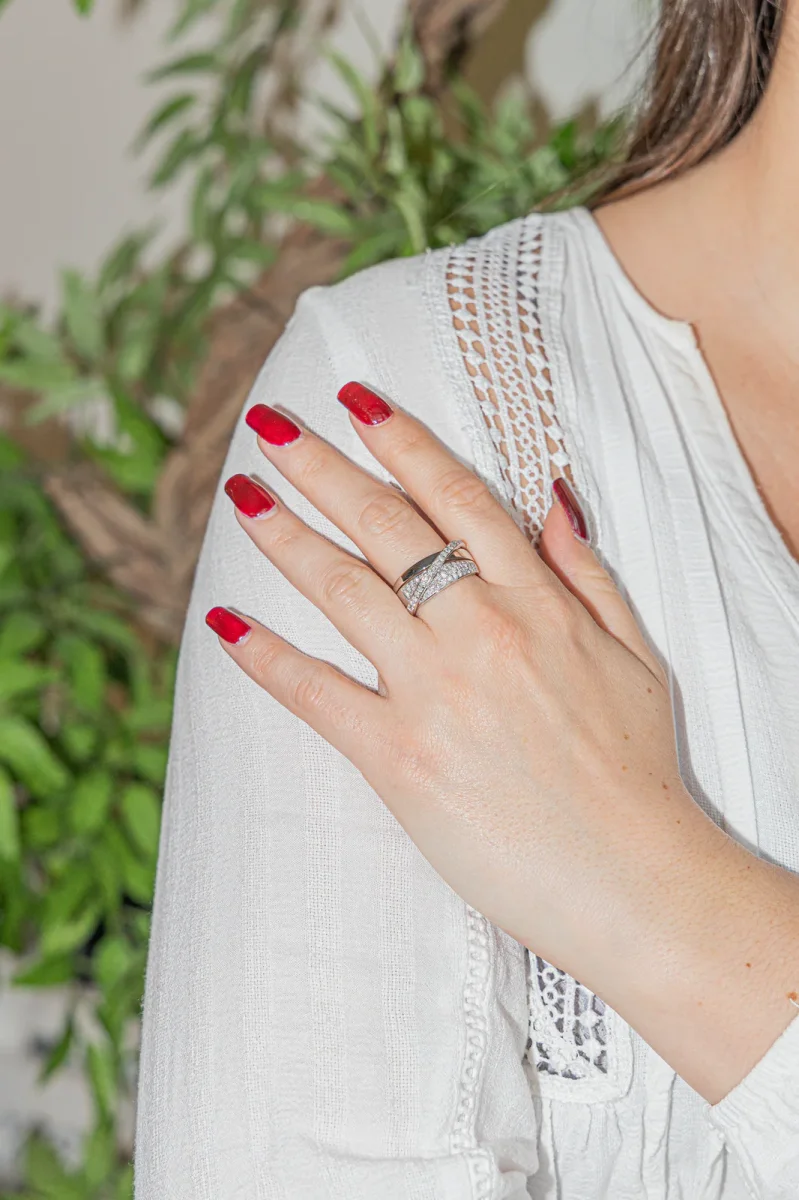 Guy laroche Bague Or blanc Diamant – Image 3