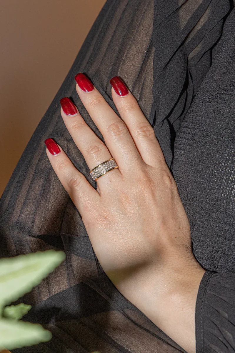 Bague Bandeau Or jaune Diamant – Image 3