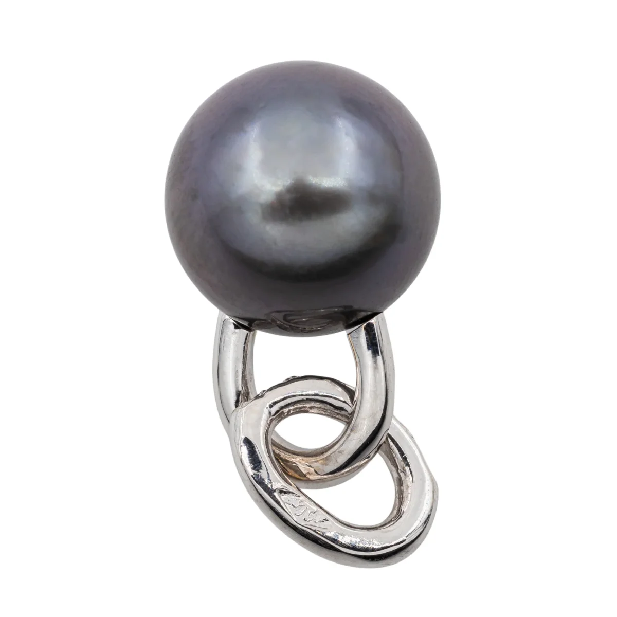 Pendentif Perle de tahiti Or blanc Perle de tahiti, Diamant – Image 3