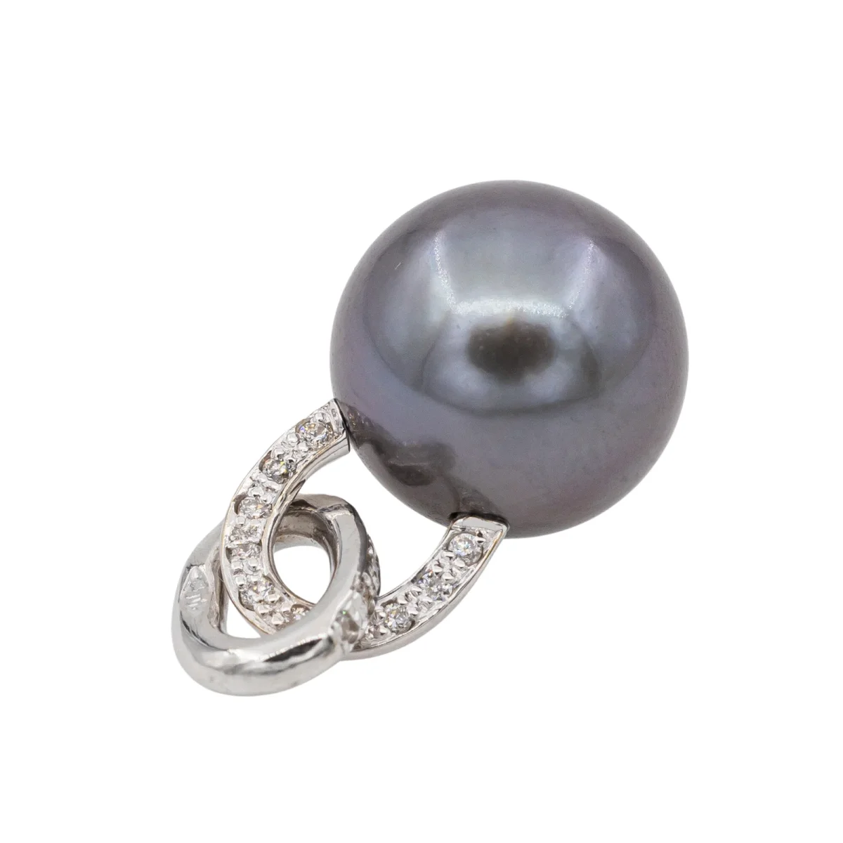 Pendentif Perle de tahiti Or blanc Perle de tahiti, Diamant – Image 4