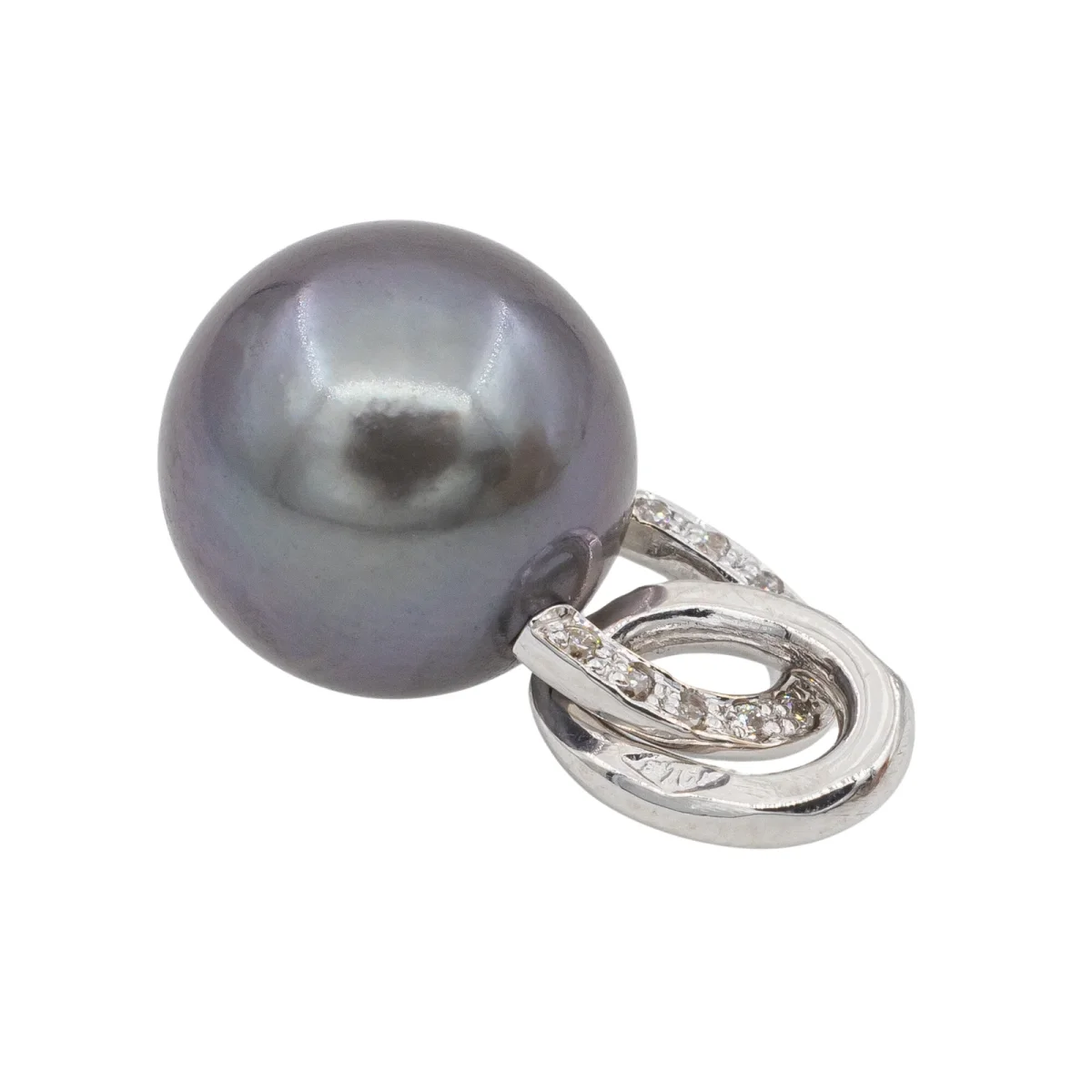 Pendentif Perle de tahiti Or blanc Perle de tahiti, Diamant – Image 5