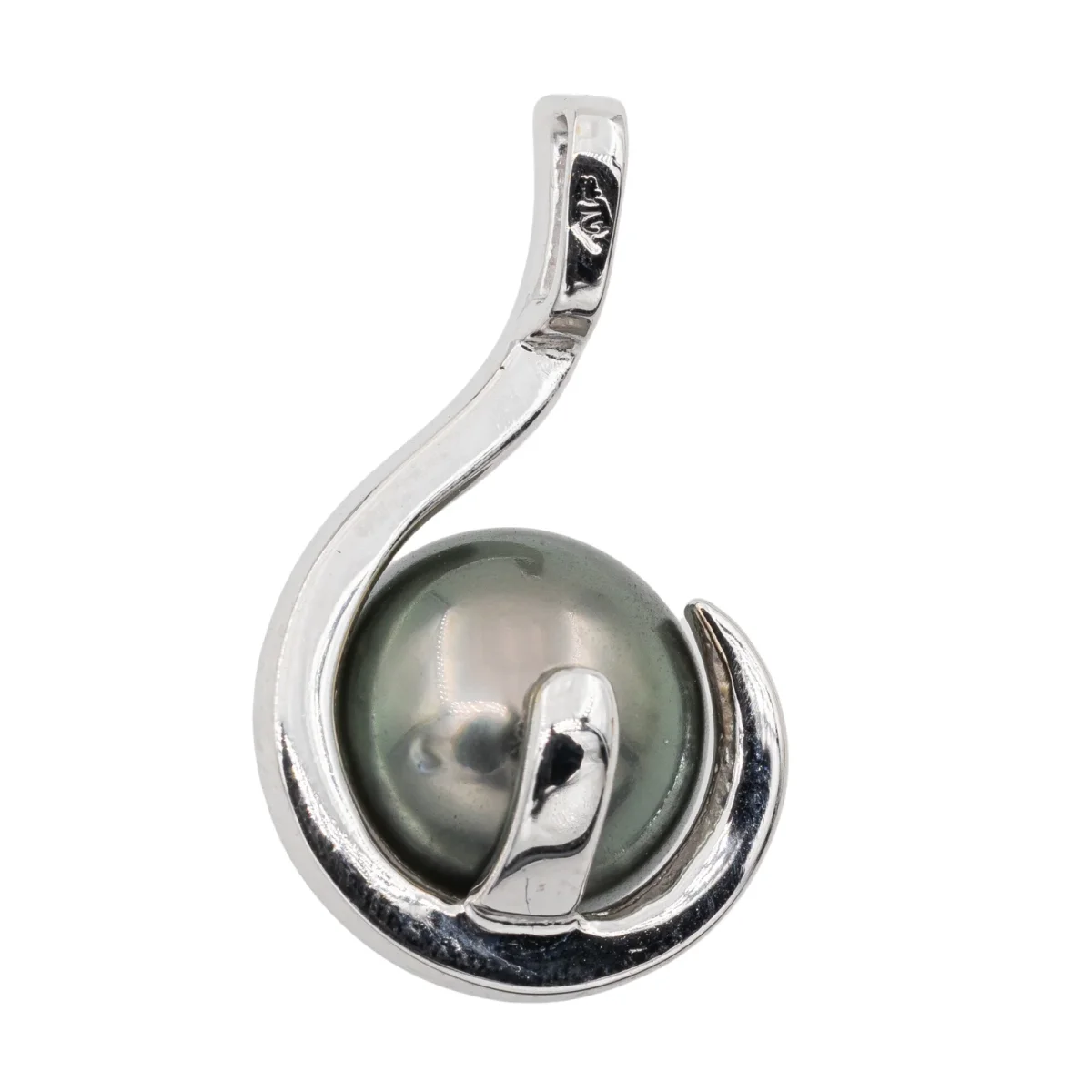 Pendentif Or blanc Perle de tahiti, Diamant – Image 3