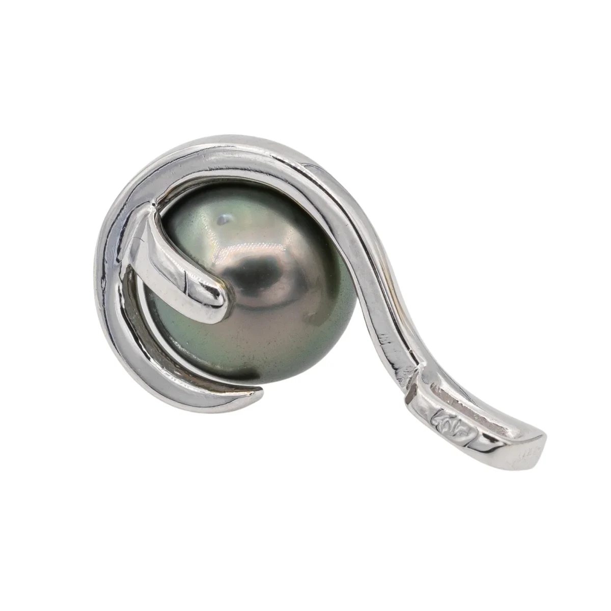 Pendentif Or blanc Perle de tahiti, Diamant – Image 5