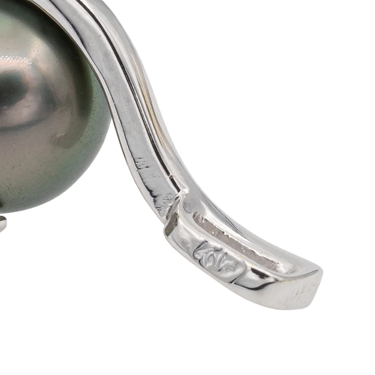 Pendentif Or blanc Perle de tahiti, Diamant – Image 7