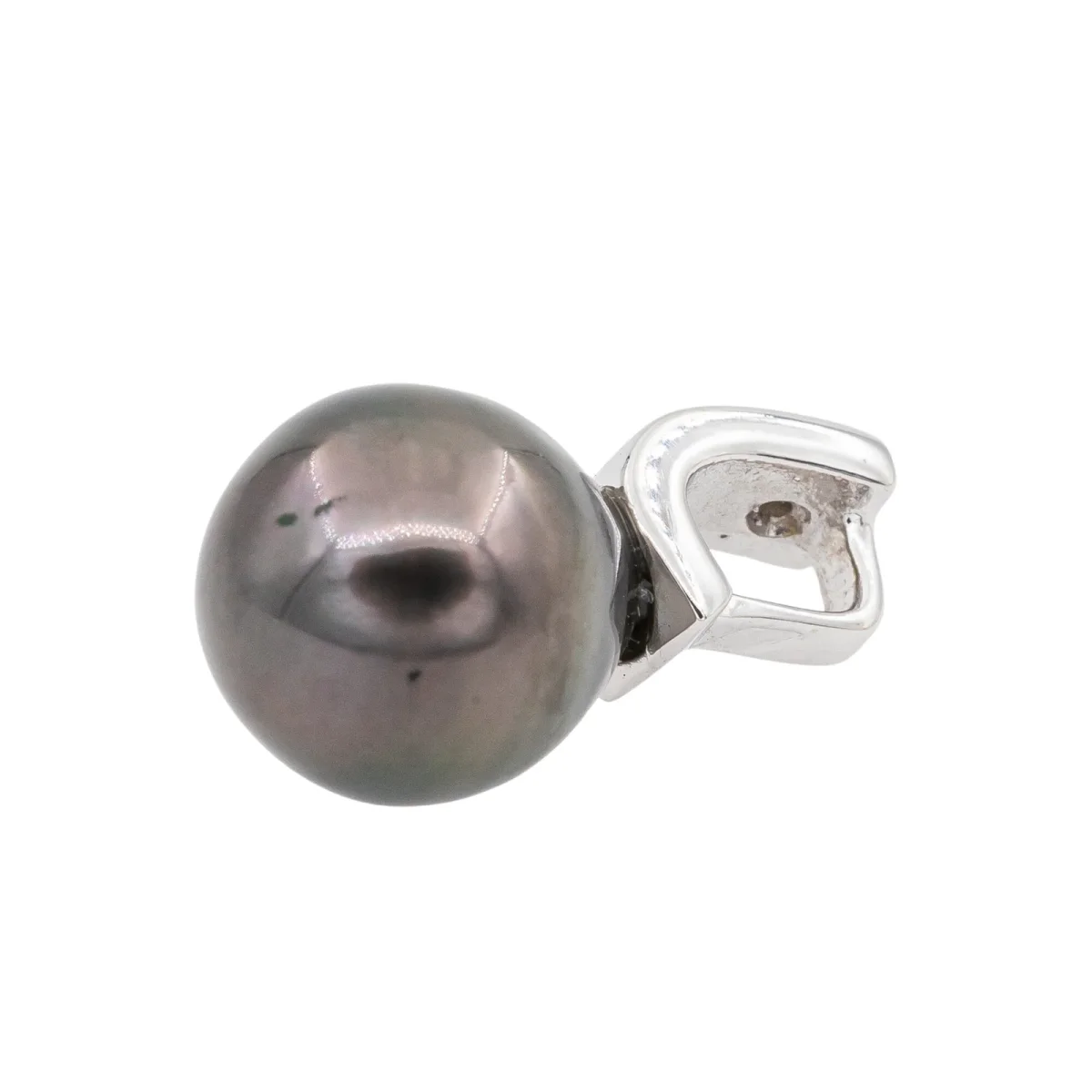 Pendentif Perle de Tahiti Or blanc Diamant, Perle de tahiti – Image 4