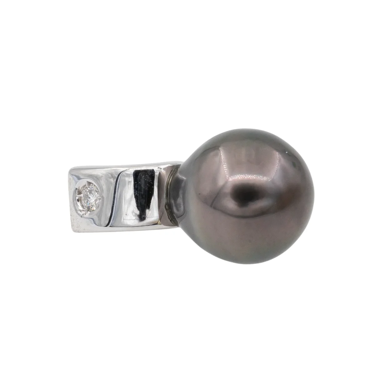 Pendentif Perle de Tahiti Or blanc Diamant, Perle de tahiti – Image 5