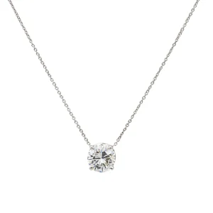 Collier Solitaire Or blanc Diamant