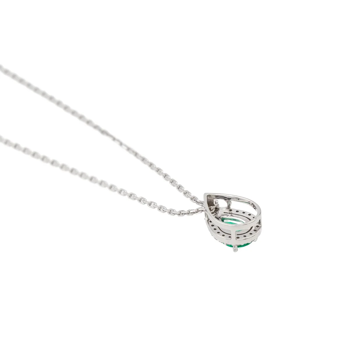 Collier Or blanc Emeraude, Diamant – Image 6