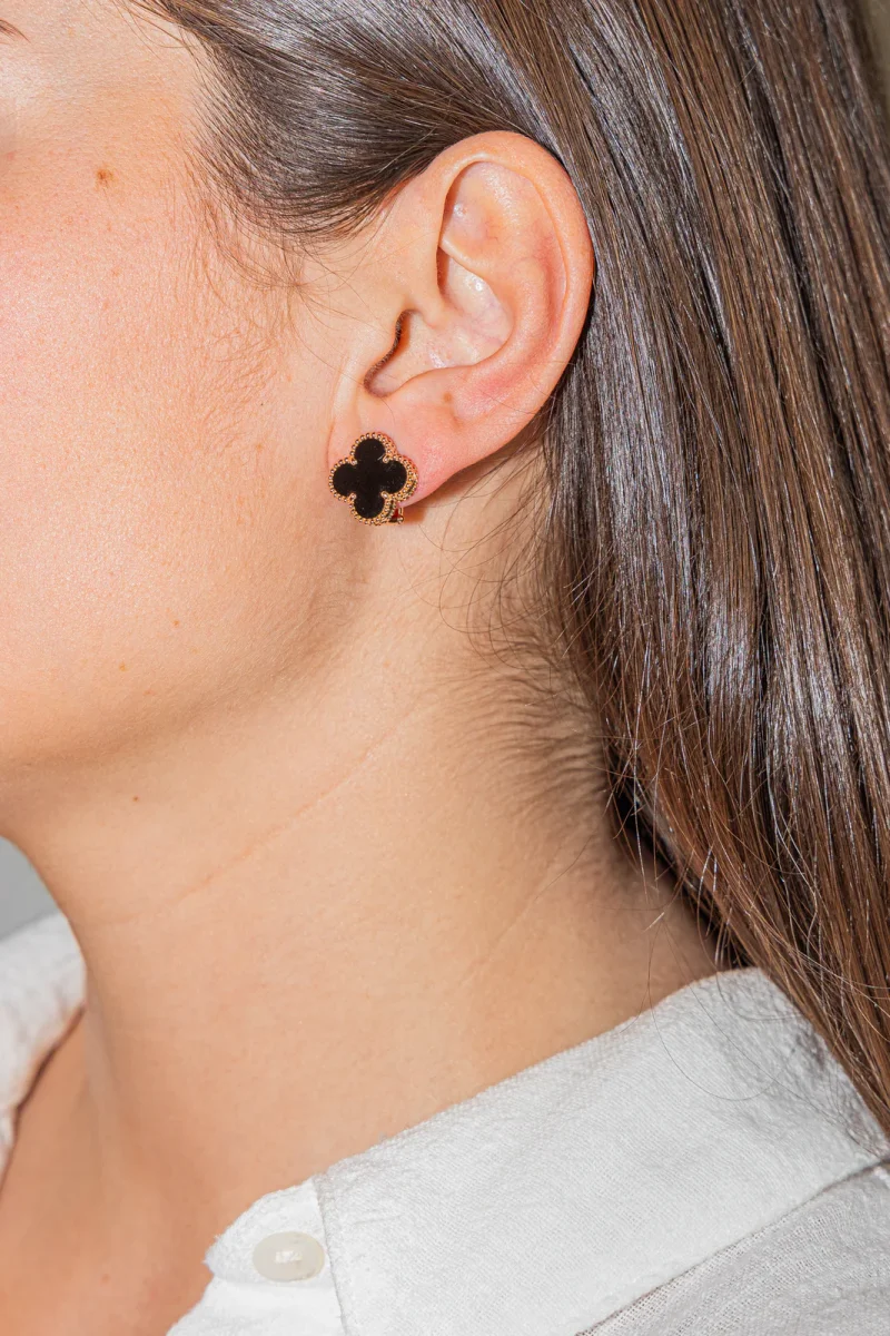 Van cleef & arpels Boucles d'oreilles Alhambra Or rose Onyx – Image 3